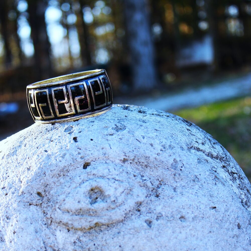 Vintage Silver/Onyx Style Cuff